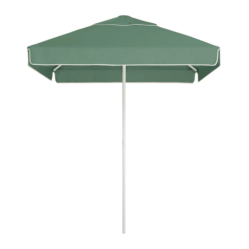 Sage Caspar Patio Umbrella by Basil Bangs with 200 cm square canopy, UPF50+ protection, and durable marine-grade components for outdoor elegance.