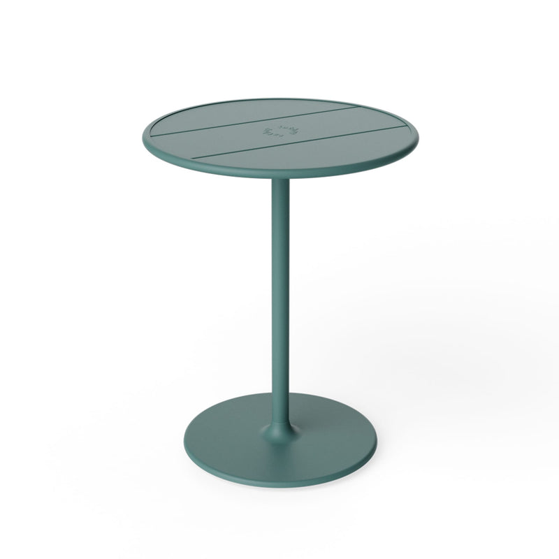 Fred’s Bistreau table by Fatboy in dark sage, featuring a sleek, weather-resistant design with a cast-iron base for outdoor durability.