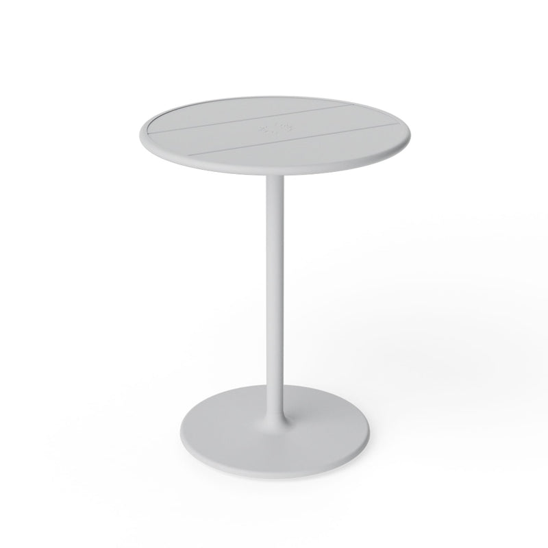 Fred’s Bistreau table by Fatboy in light grey, featuring a sleek, weather-resistant design with a cast-iron base for outdoor durability.