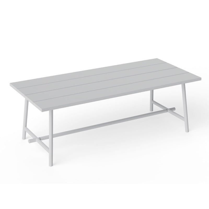 Fred’s Outdoor Table by Fatboy in light grey, featuring a durable aluminum design with foldable legs, perfect for stylish outdoor gatherings.